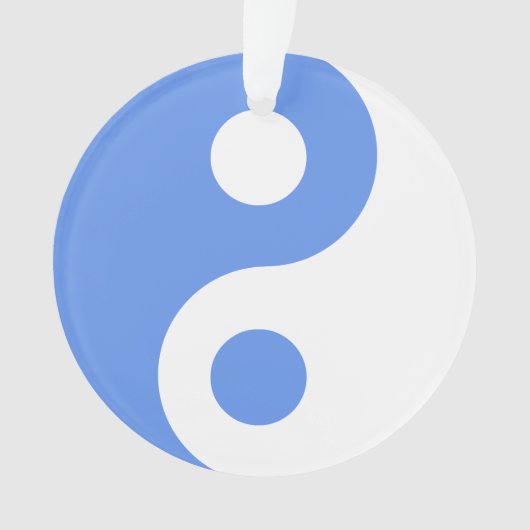Cornflower Blue Yin Yang Symbol Ornament (voorkant)