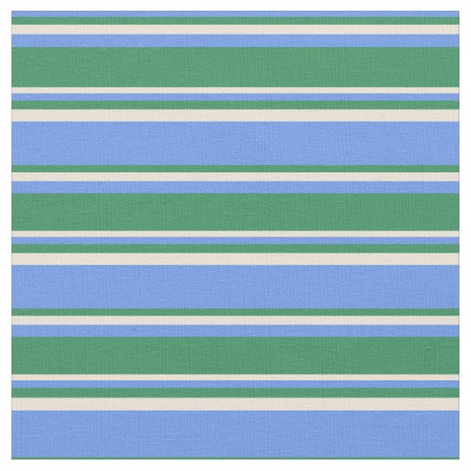 Cornflower Blue, Zee groen en Bisque gekleurd Stof (Close Up)