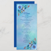 Cornflower Blues in het Menu van de Waterverf (Voorkant / Achterkant)