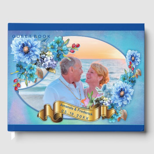 Cornflower Blues in Waterverf Gastenboek (Voorkant)