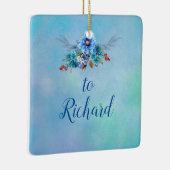 Cornflower Blues in Waterverf Keramisch Ornament (Rechts)