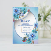 Cornflower Blues in Waterverf RSVP Kaartje (Staand voorkant)