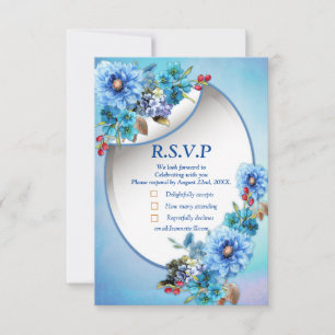 Cornflower Blues in Waterverf RSVP Kaartje