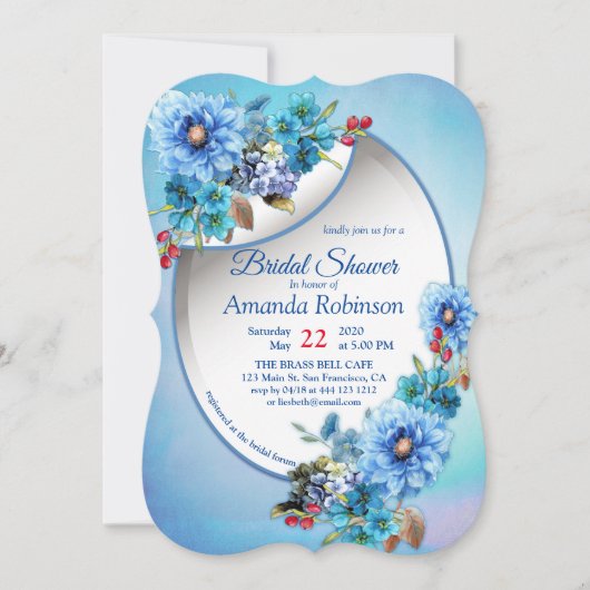 Cornflower Blues in Waterverf Vrijgezellenfeest Kaart (Voorkant)