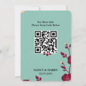 Cornflower Burgundy Retro Save The Date (Dos)