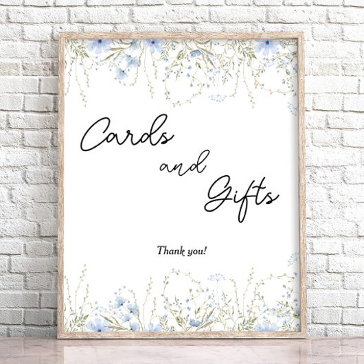 Cornflower Wildflower Baby shower Kaarten en gesch Poster