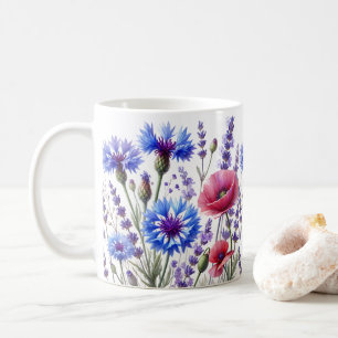 Cornflowers Floral Waterverf Wildflowers Koffiemok