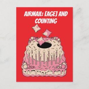 Cornhole Airmail Verjaardagstaart Grap Humor Briefkaart
