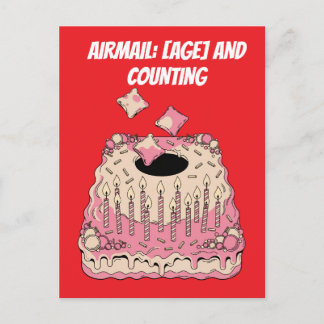 Cornhole Airmail Verjaardagstaart Grap Humor Briefkaart