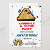 Cornhole and beer party invitation kaart (Voorkant / Achterkant)