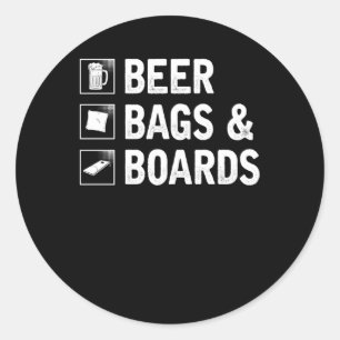 Cornhole Bag en Beer Drink Corn Player Ronde Sticker