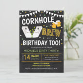 Cornhole Birthday Invitation Kaart (Staand voorkant)