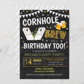 Cornhole Birthday Invitation Kaart (Voorkant / Achterkant)