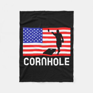 Cornhole Bordspel Mannen Vrouwen Amerikaanse Vlag Fleece Deken
