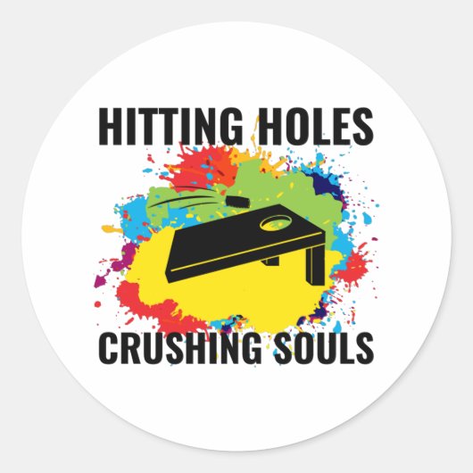 Cornhole Game Boards Tassen Grappig Ronde Sticker (Voorkant)
