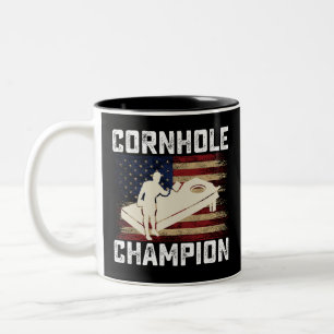 Cornhole Kampioen Amerikaanse Vlag USA 4 juli  Tweekleurige Koffiemok