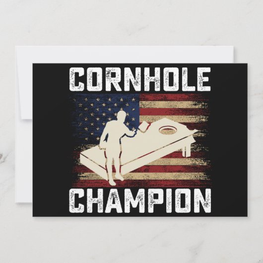 Cornhole Kampioen Amerikaanse Vlag USA 4th OF July Kaart (Voorkant)