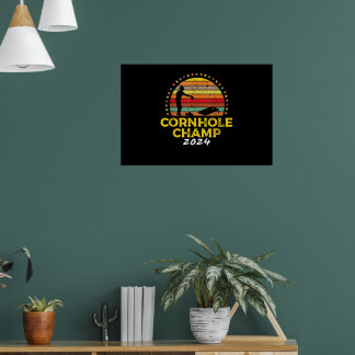 Cornhole Kampioen Cornhole Zakken Toernooi Winnaar Poster