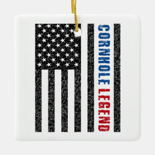 Cornhole Legend USA Keramisch Ornament