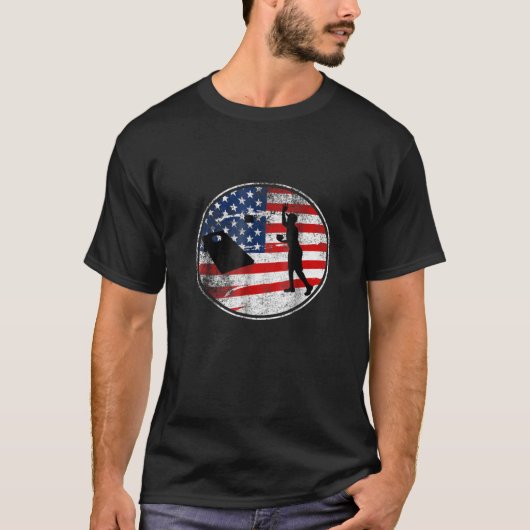 Cornhole Patriotic American Flag Champion T-shirt (Voorkant)