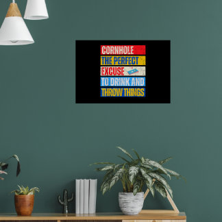 Cornhole Perfecte Uitvlucht Bean Bag Speler Grappi Poster