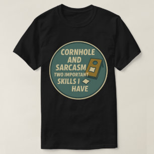 Cornhole-speler met sarcastische humor t-shirt