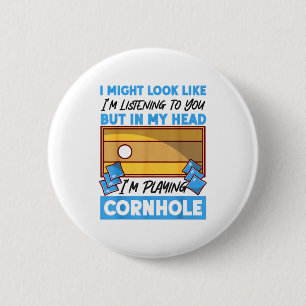 Cornhole Team Bean Bag Speler Kampioen Ik Lijk L Ronde Button 5,7 Cm