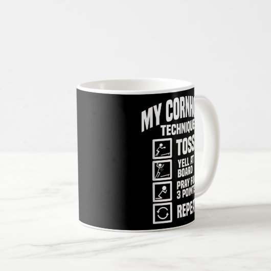 Cornhole Technique Throwing Technique Cornhole Koffiemok (Voorkant rechts)