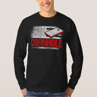 Cornhole Tournament Cornstar Corn Hole Rood Wit T-shirt