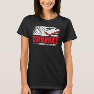 Cornhole Tournament Cornstar Corn Hole Rood Wit T-shirt