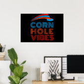 Cornhole Vibes Cornhole Speler Poster (Thuiskantoor)