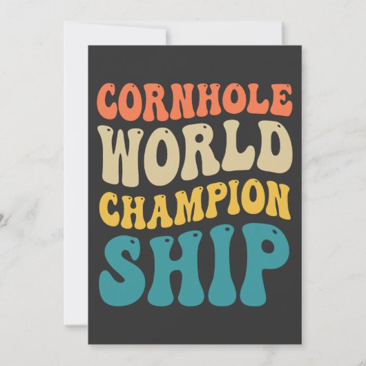 Cornhole Wereldkampioenschap Grappige Groovy Retro Kaart (Voorkant)