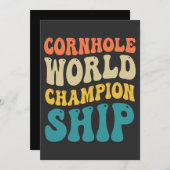 Cornhole Wereldkampioenschap Grappige Groovy Retro Kaart (Voorkant / Achterkant)