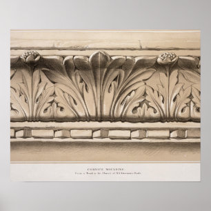 Cornice Molding, van een Tomb in de kerk van S.S. Poster