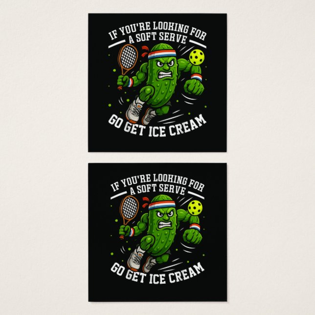 Cornichon Drôle Jouant au Pickleball (Devant & derrière)