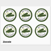 Cornichons 3" Autocollant Rond Classique (Feuille)