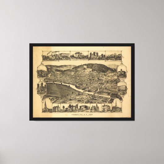 Corning New York (1882) Canvas Afdruk (Voorkant)