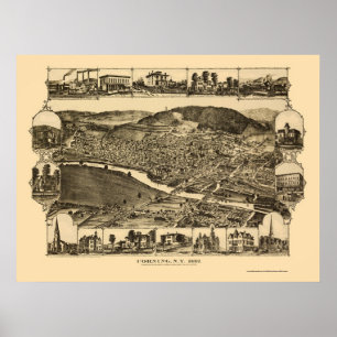 Corning, NY Panoramic Map - 1882 Poster