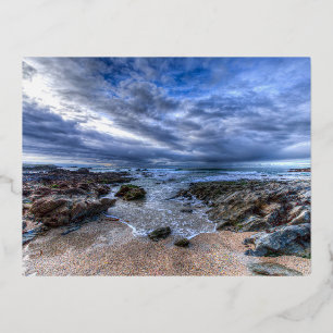 Cornish Beach brekende golven Folie Feestdagen Briefkaart