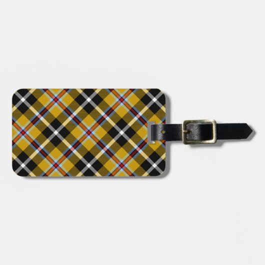 Cornish National Tartan Yellow and Black Pset Bagagelabel (Voorkant horizontaal)