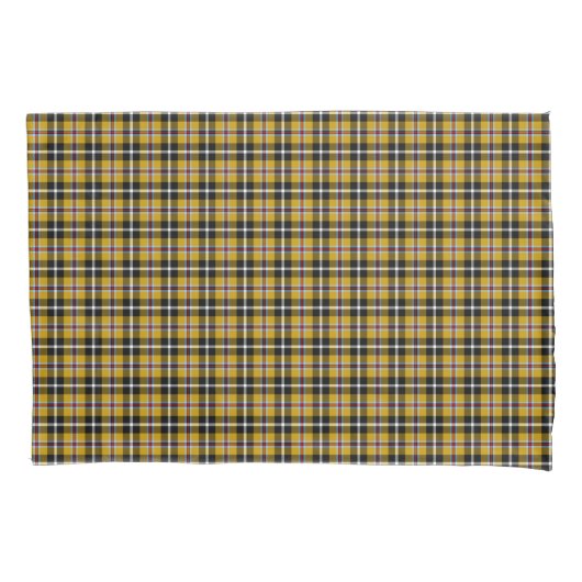 Cornish National Tartan Yellow and Black Pset Kussensloop (Voorkant-Links)