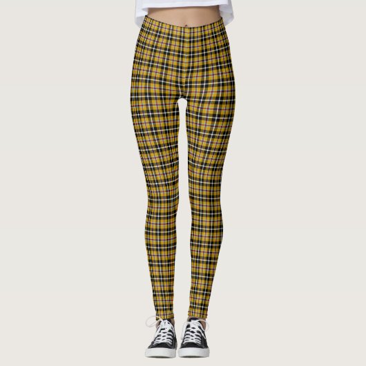 Cornish National Tartan Yellow and Black Pset Leggings (Voorkant)