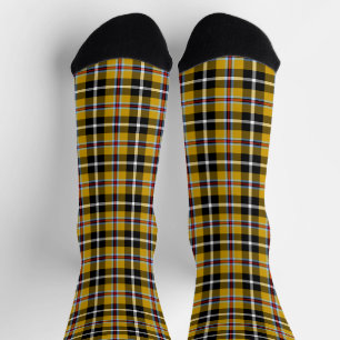 Cornish Nationale Tartan Geel en Zwart Geruit Sokken