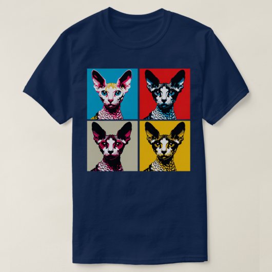 Cornish Rex Art Kat Liefhebbers T-shirt (Design voorkant)