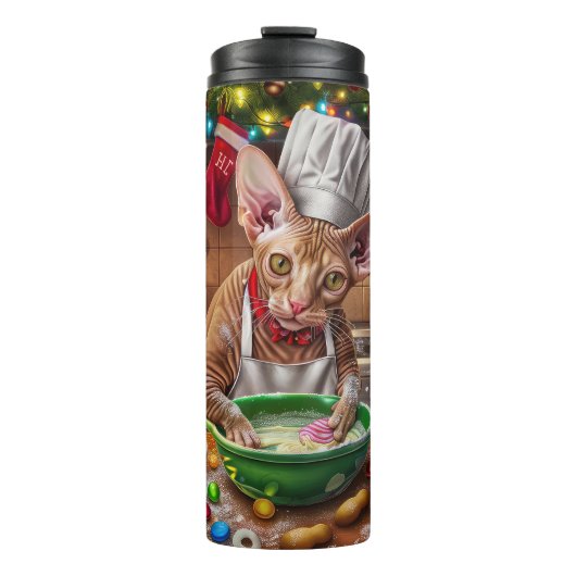 Cornish Rex Holiday Baking: Feestelijke Kerst Thermosbeker (Voorkant)
