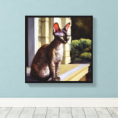Cornish Rex kat  Canvas Afdruk (Insitu (Houten vloer))