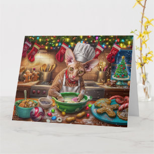 Cornish Rex Kerstbakken: Festive Kerstmis Kaart
