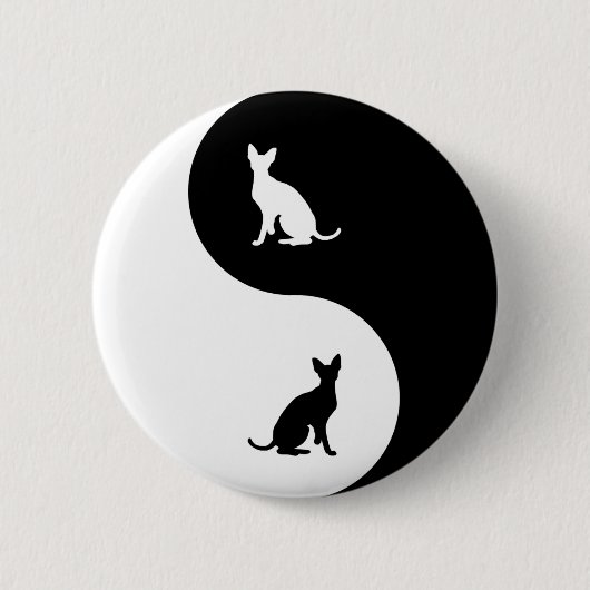 Cornish Rex Yin Yang Ronde Button 5,7 Cm (Voorkant)