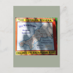 Cornish Riviera vintage poster, Verenigd Koninkrij Briefkaart