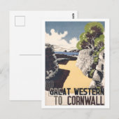 Cornouailles, côte, Angleterre, carte postale de v (Devant / Derrière)